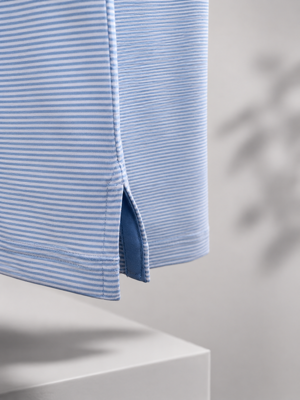 Classic Blue and White Striped Polo