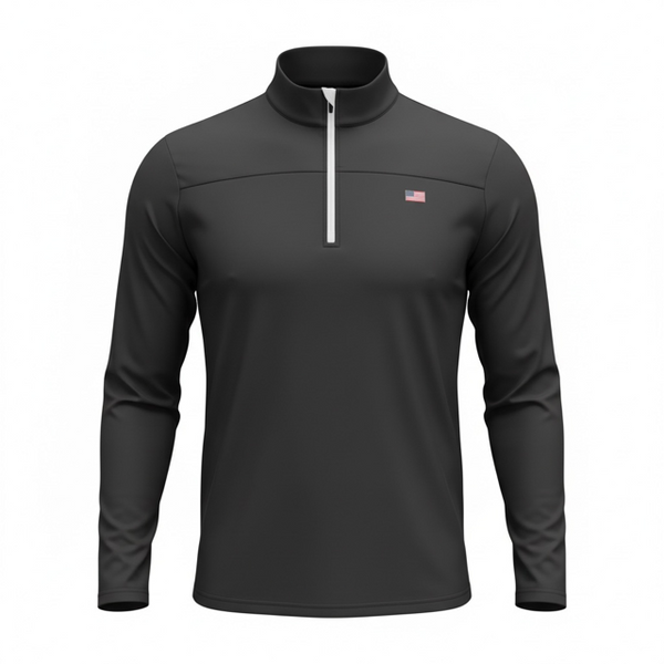 Jet Black Windsor Q ZIp - American Flag