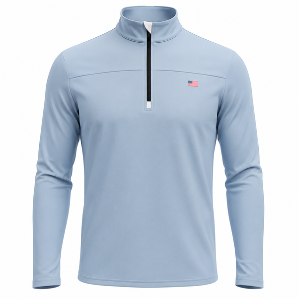 Sky Blue Windsor Q ZIp - American Flag