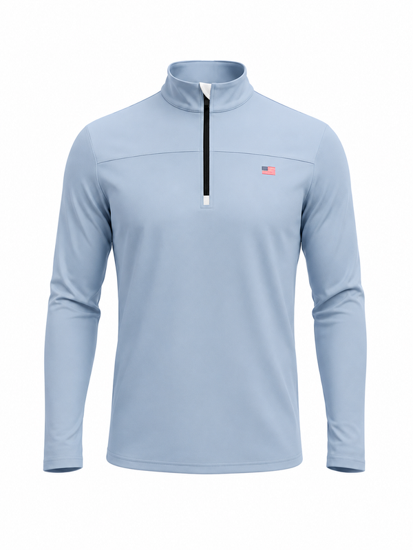 Sky Blue Windsor Q ZIp - American Flag