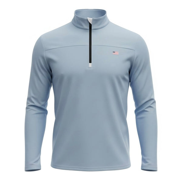 Sky Blue Windsor Q ZIp - American Flag