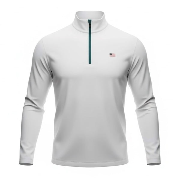 Arctic White Windsor Q Zip - American Flag