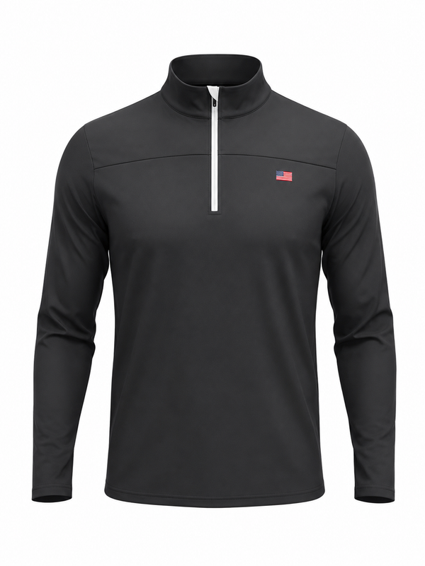 Jet Black Windsor Q ZIp - American Flag
